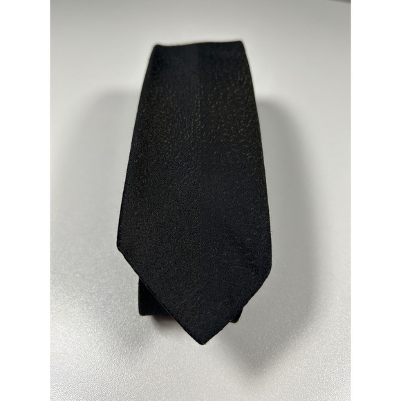 Regal Other - Vintage Regal Mens Tie Black Gold Textured Blue Embroidered Dacron Nylon Skinny